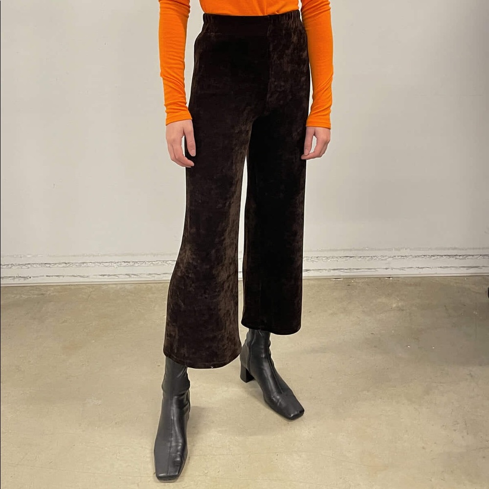 NWT Oak + Fort Brown Corduroy Velvet Ribbed Flare Crop Pant